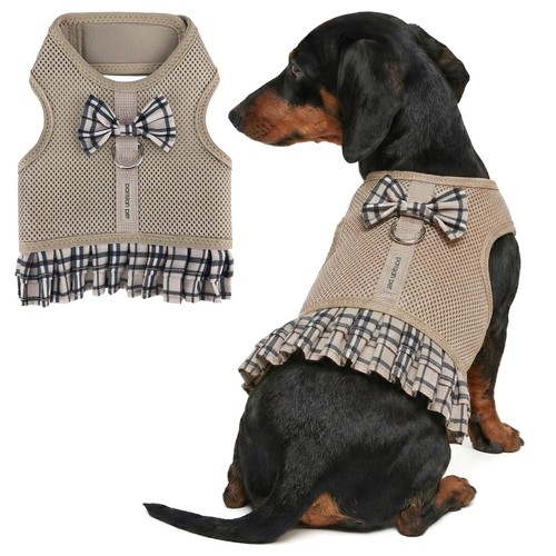 Plaid khaki dog - plaid,